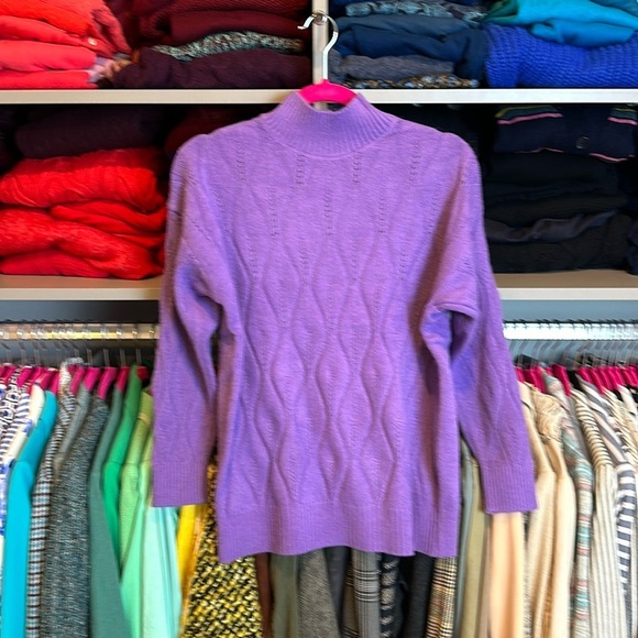 Yuna purple long sleeve mock neck sweater size S​ - Picture 1 of 3